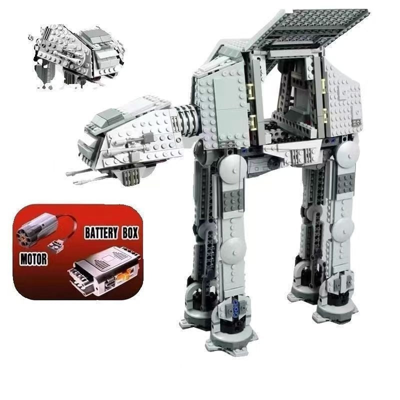 Finished motorized AT-AT building block model