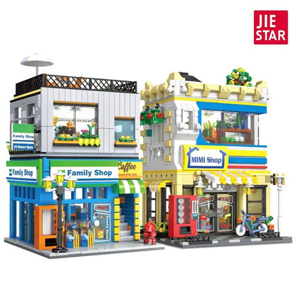 Mini Shop and Family Shop Building Block Set – full display view