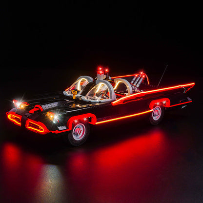 Classic TV series Batmobile brick model with LED lighting option