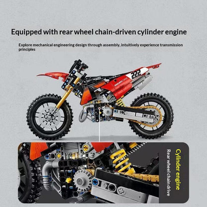 Wheel and suspension detail on the brick motorcycle
