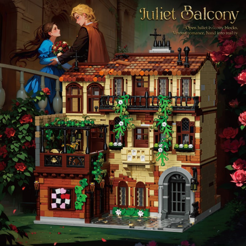 None-piece juliets balcony building block model front view