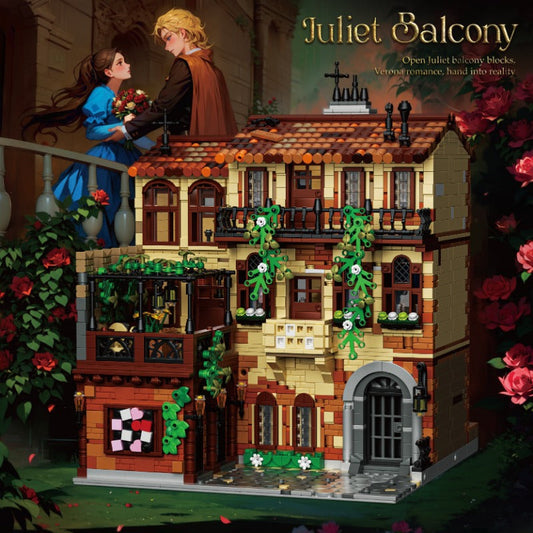 None-piece juliets balcony building block model front view