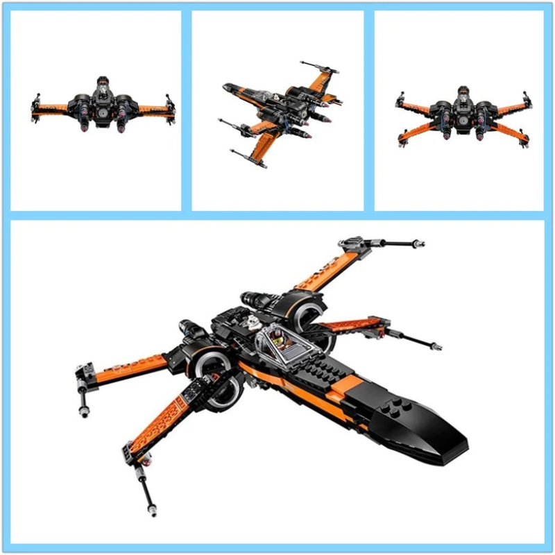 X-Wing fighter building block set wing detail