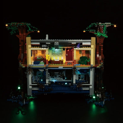 Upside down realm scene with LED lighting kit