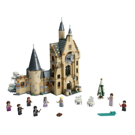 Hogwarts Clock Tower castle building block model assembled