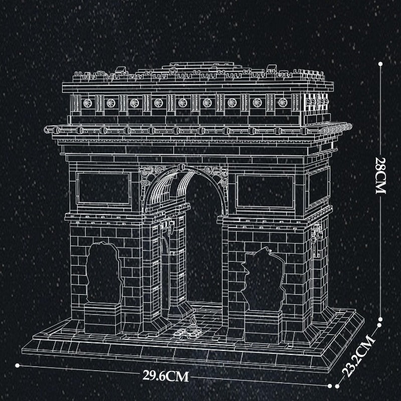 arc de triomphe building block set construction detail view