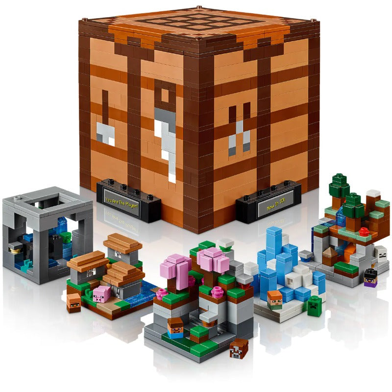 Close view of the model's blocky construction