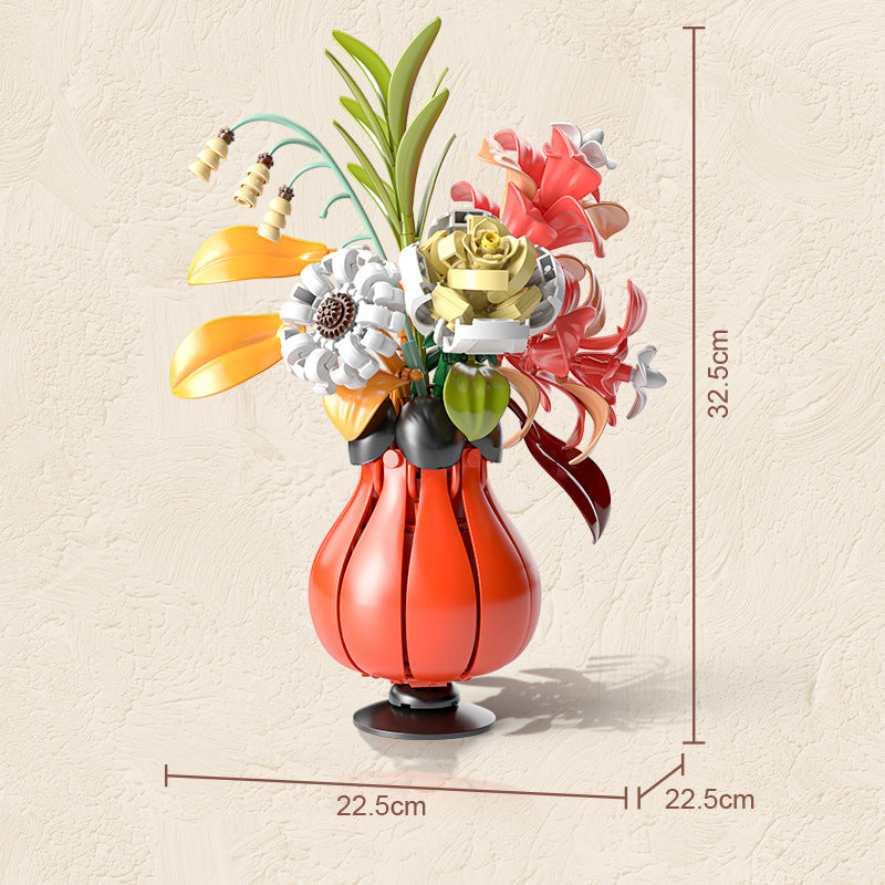 Potted plant building block set full model view (14)