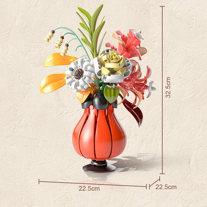 Potted plant building block set full model view (14)
