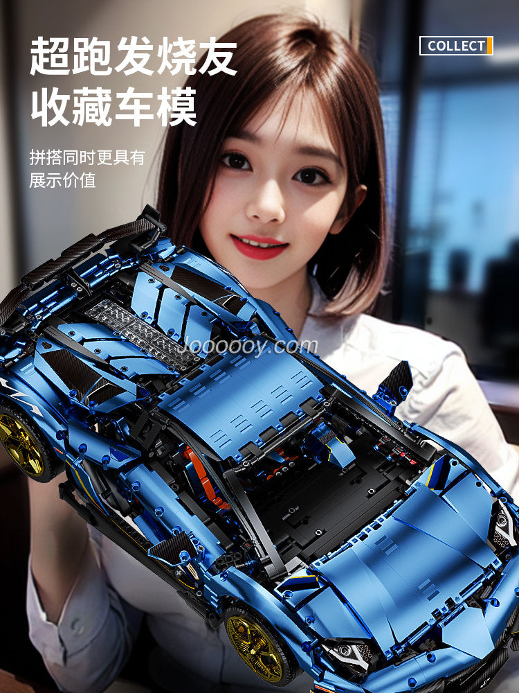 limited edition Italian supercar building block model, front grille and headlight detail