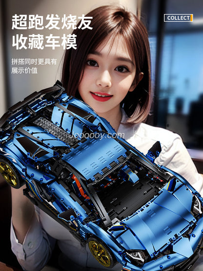 limited edition Italian supercar building block model, front grille and headlight detail