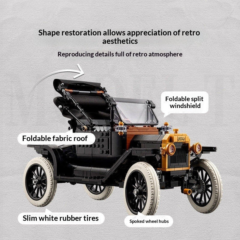 Vintage car brick model shown from another side