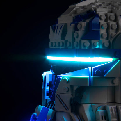 Detail view of the 854 piece helmet set