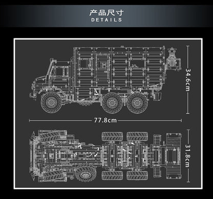 off-road utility truck building block model, alternate angle one