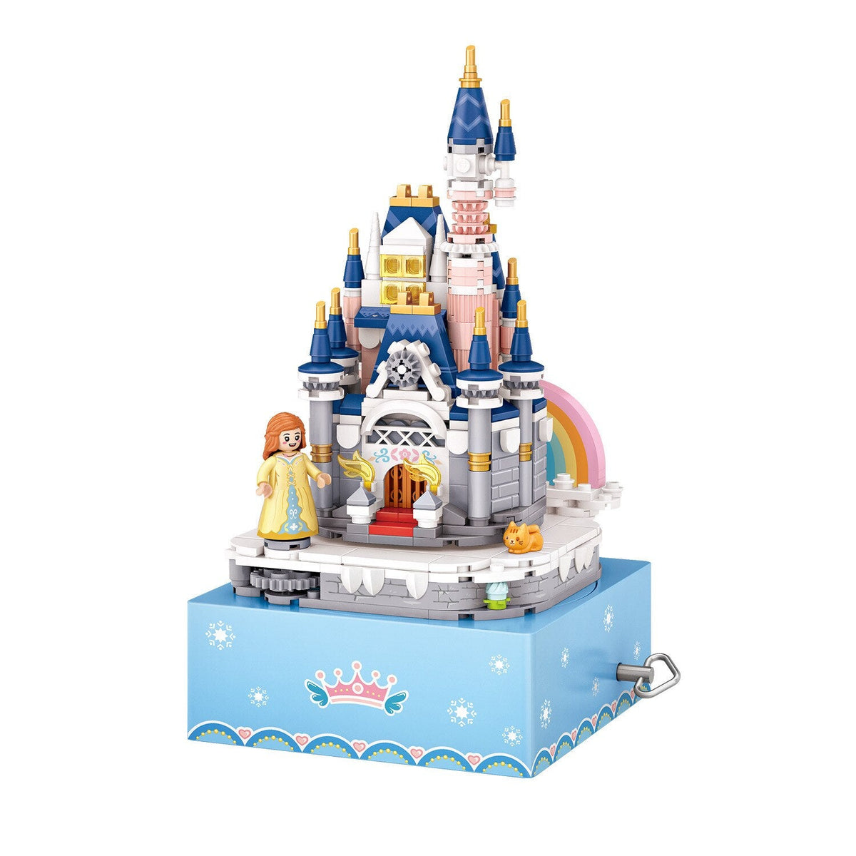 Castle music box mini brick building set, side angle