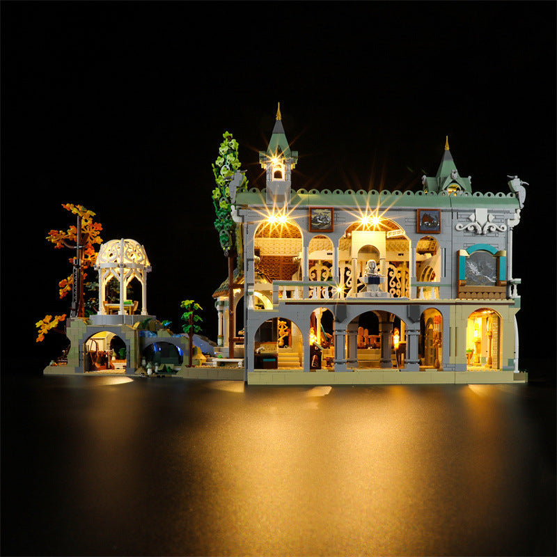 Wide view of the completed fantasy architecture set