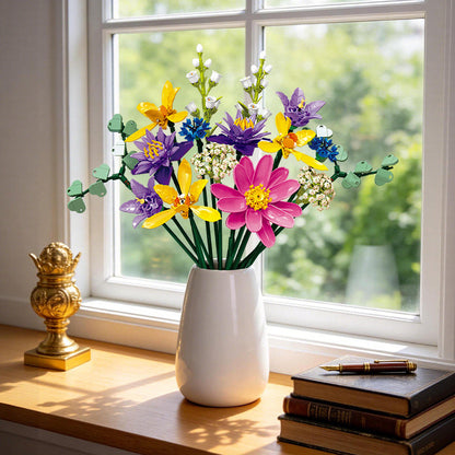 Blooming in Splendor flower building block set, display shot