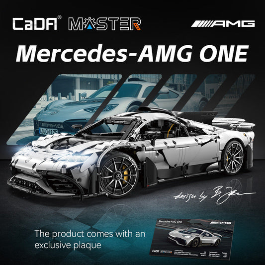 RC hypercar building block model, front three-quarter view