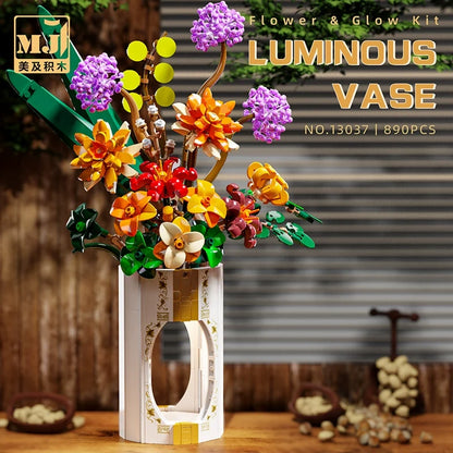 Luminous vase building block set – finished model