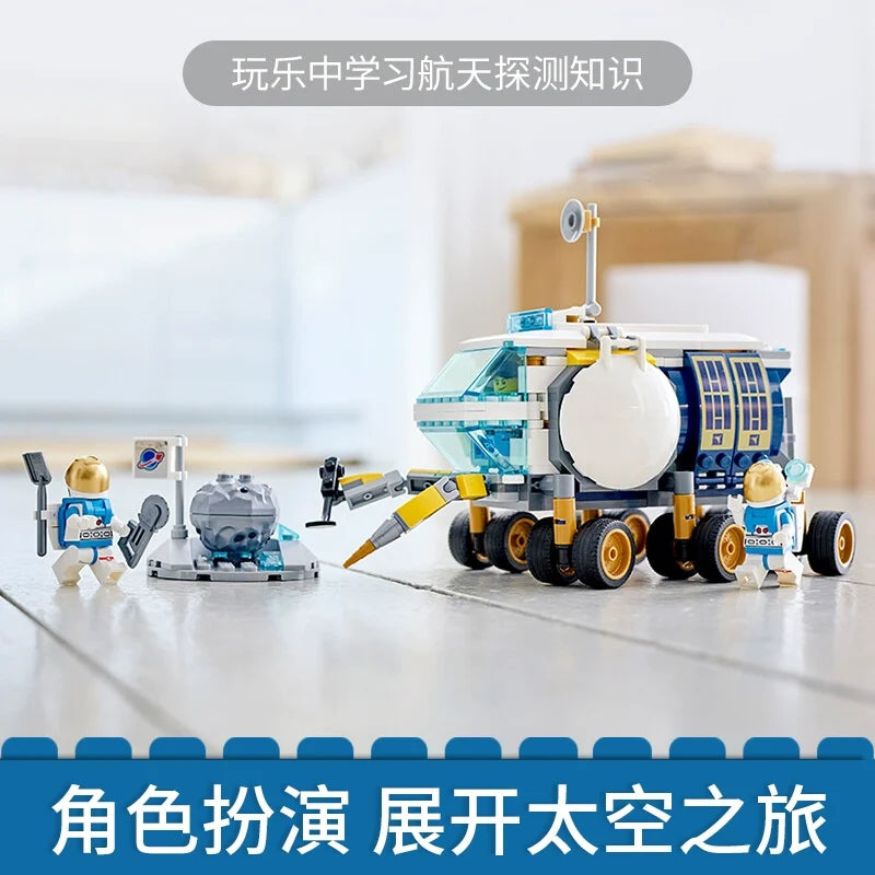 Close view of the lunar roving vehicle model
