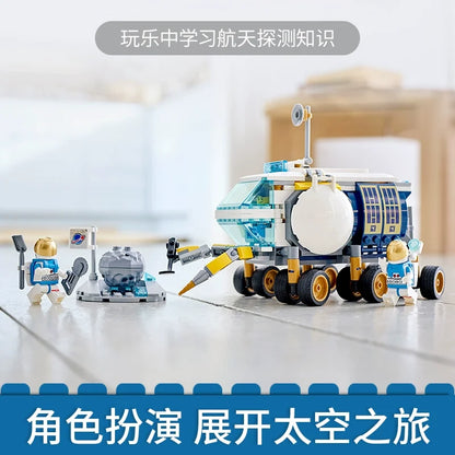 Close view of the lunar roving vehicle model