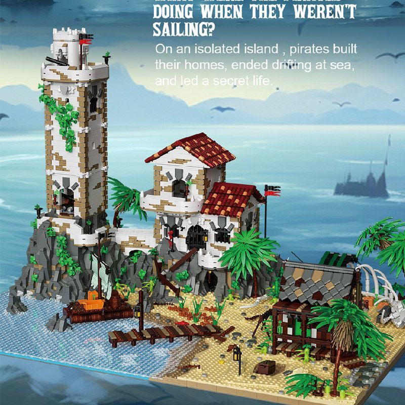 pirate harbor castle building block set additional angle view