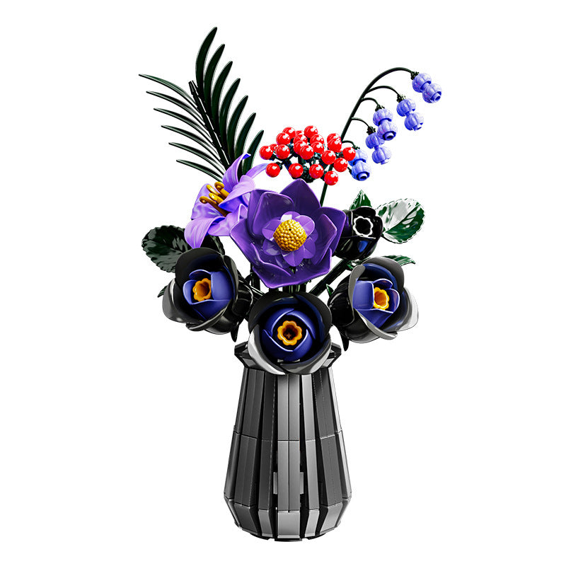 Brick flower model displayed on a surface