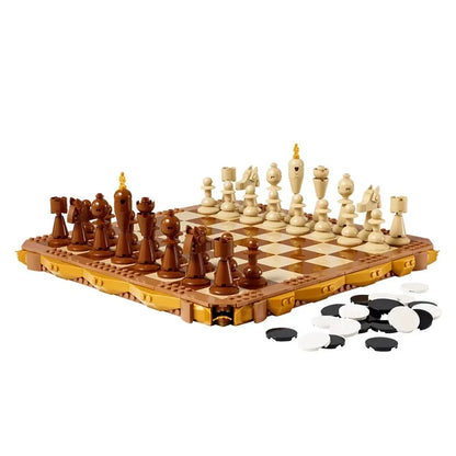 Another product photo of the completed brick chess game