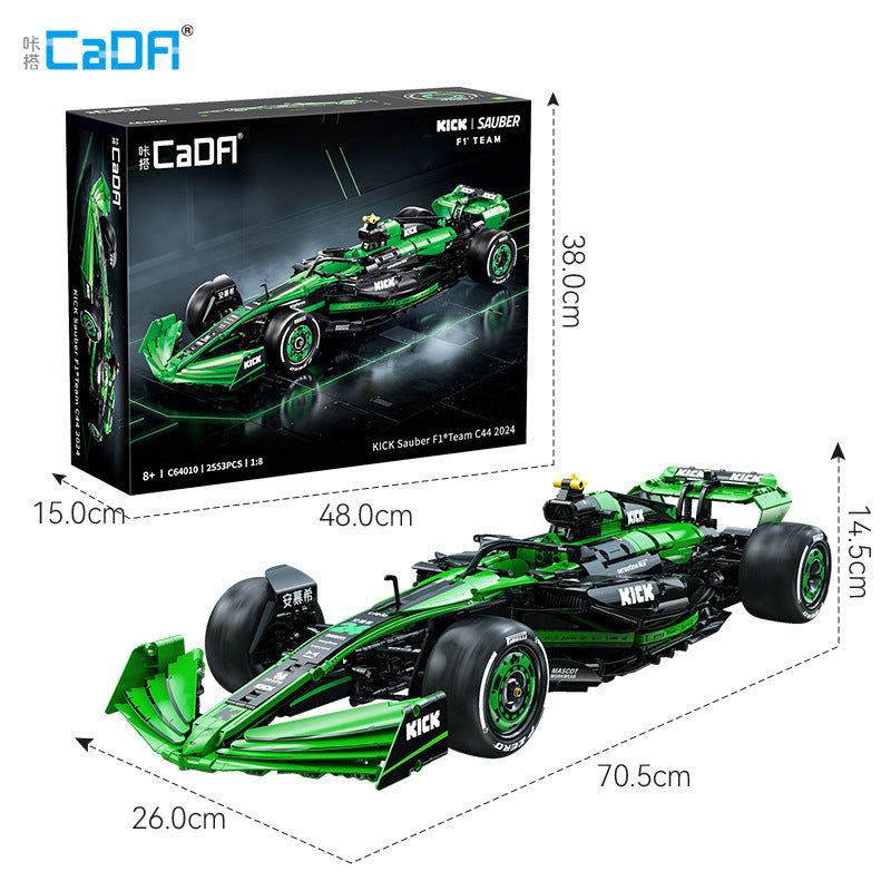 1:8 scale Formula racing car building block model, alternate angle four