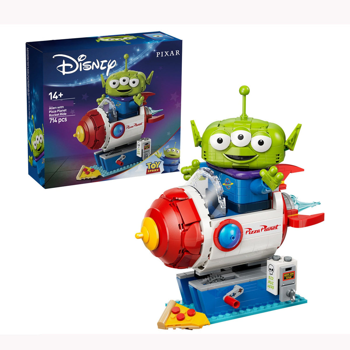Alien Pizza Planet rocket ride building block set main image