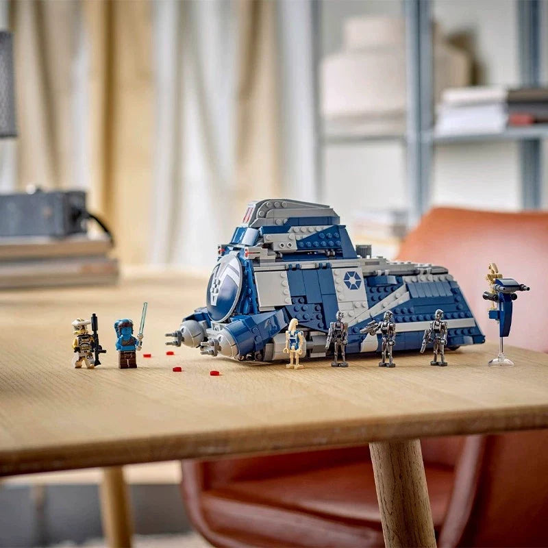 Front view of the assembled ground battle transport model