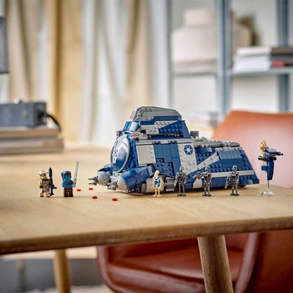 Front view of the assembled ground battle transport model