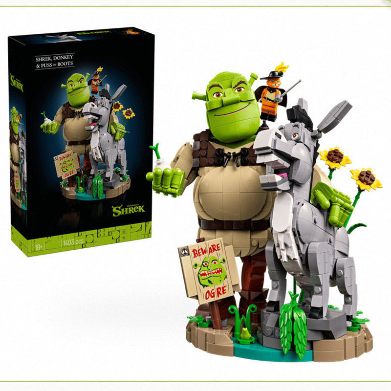 Fairytale character trio building block models, group view