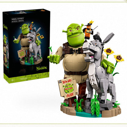 Fairytale character trio building block models, group view