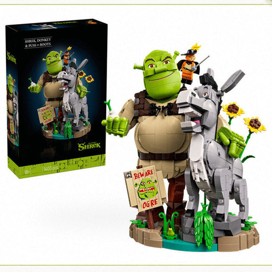 Fairytale character trio building block models, group view