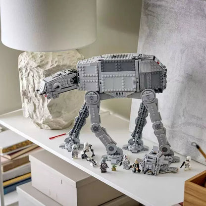Front view of the assembled AT-AT walker brick model