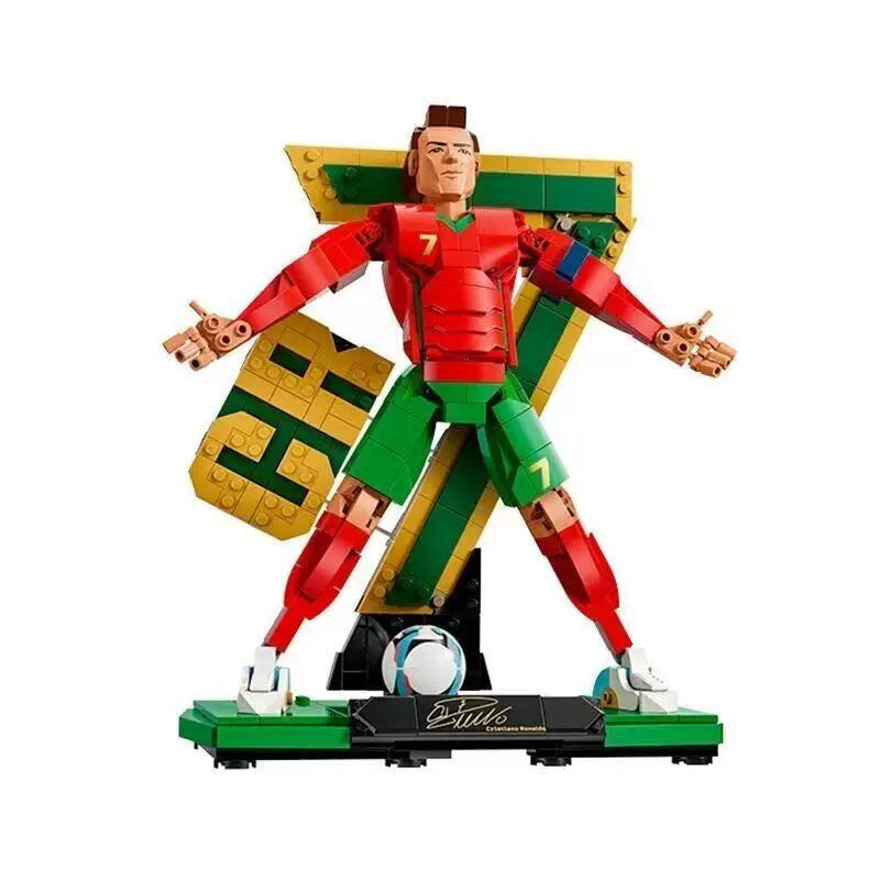 Football player building set shown from another angle