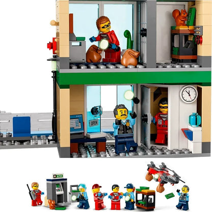 Full police chase scene building block diorama