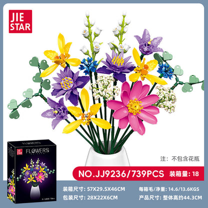 Blooming in Splendor flower building block set, front view
