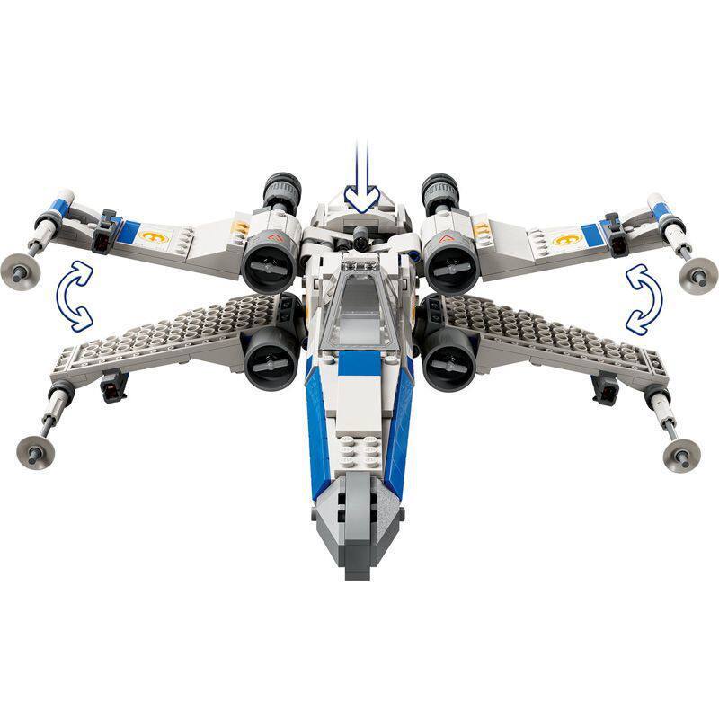 Cockpit and nose detail on the X-wing building set