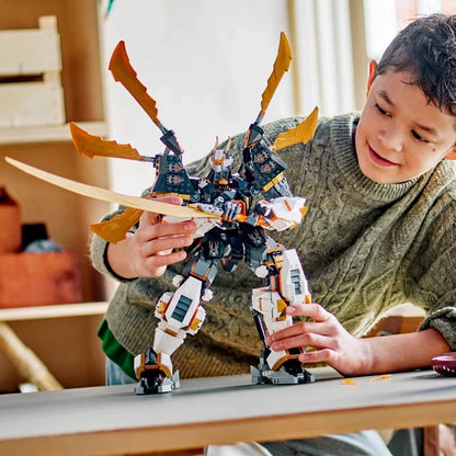 Additional angle of the assembled dragon mech display model