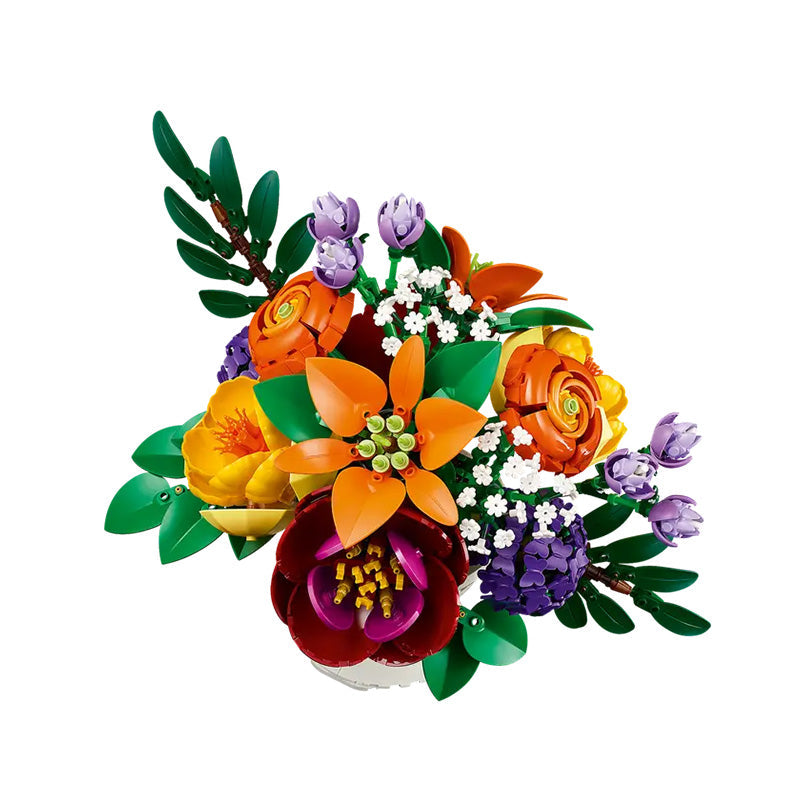 Vase and stems of the brick flower arrangement