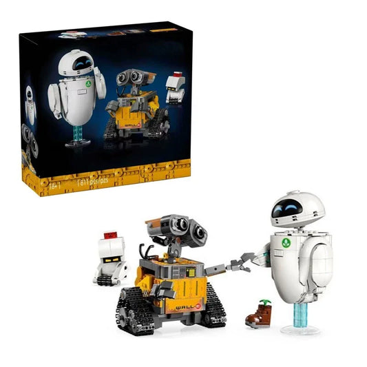 Wall·E & Eve robot character building block set, front view