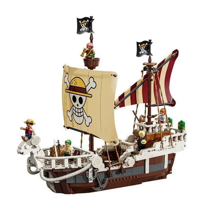 The Going Merry Pirate Ship building block model, finished build