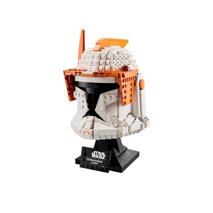 Rear view of the assembled helmet building block model