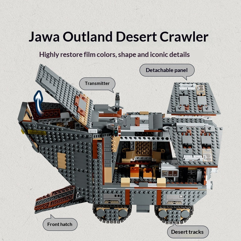 Front view of the assembled sandcrawler brick vehicle