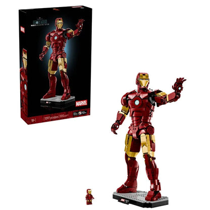Iron Man Mark 3 building block set, 1297-piece ABS plastic superhero model