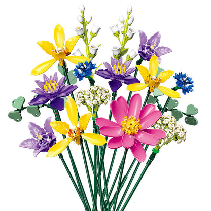 Blooming in Splendor flower building block set, angled view