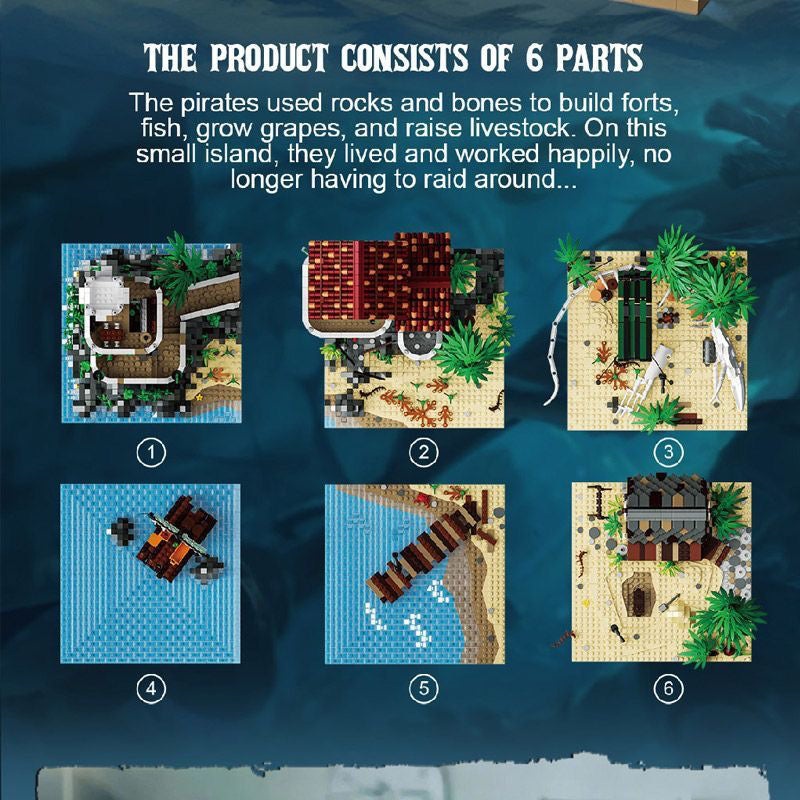 pirate harbor castle building block set full model overview