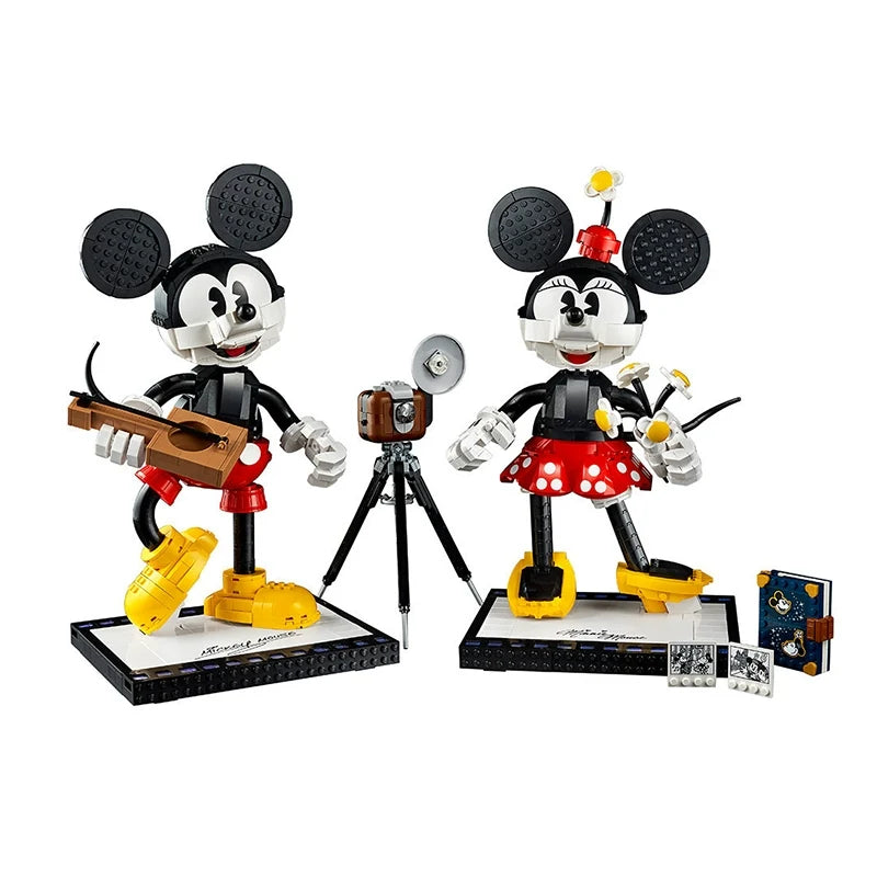 Mickey Mouse and Minnie Mouse Buildable Characters building block model, build in progress